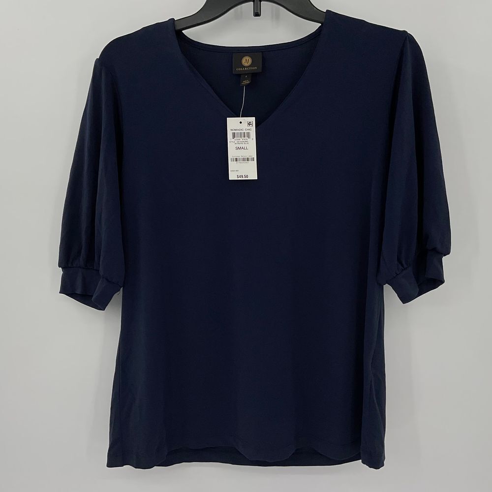 JM Collection Womens Top Size Small NWT V-neck (Z154)‎